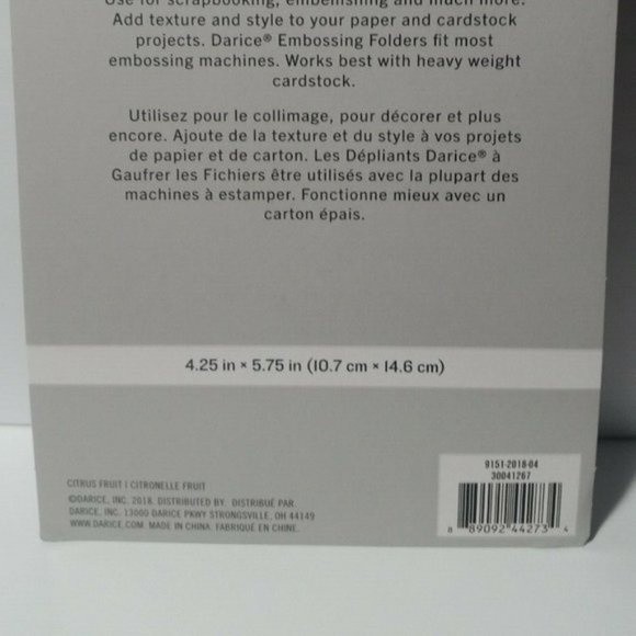 Darice Embossing Folder Citrus Fruit Scrapbook Paper Crafts Card Making - Picture 5 of 6